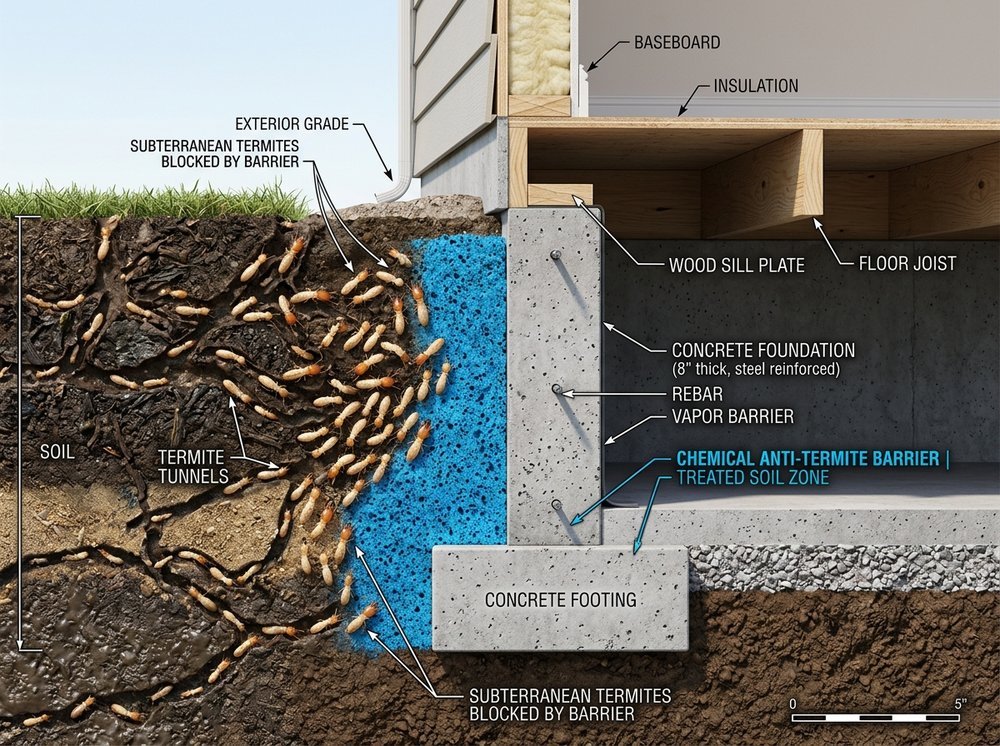 Chemical Anti-Termite Barrier Cross-Section